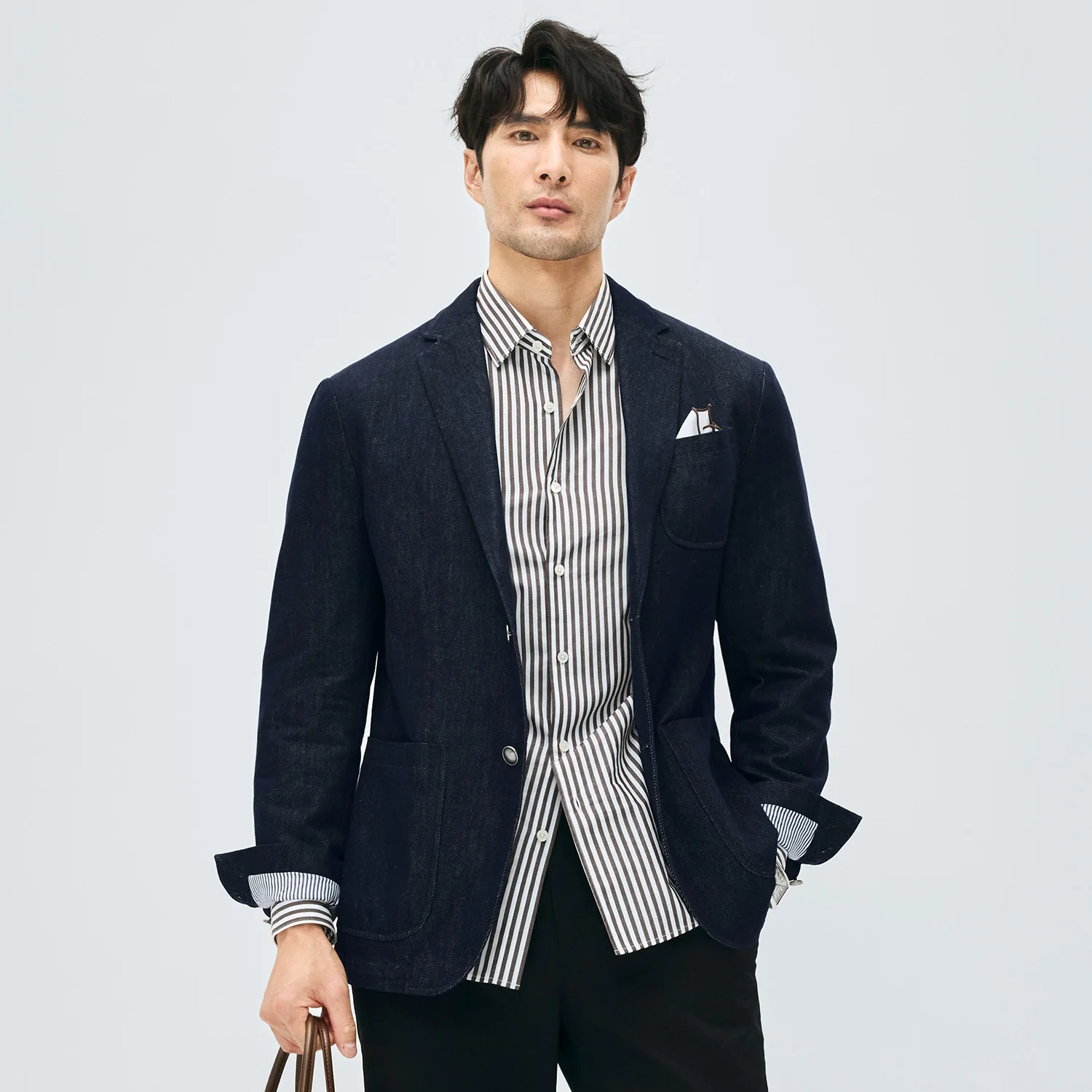

Korean casual suit jacket Solid color Man Blazers Spring Autumn Versatile Man Coat Single breasted multiple pockets Man Jacket