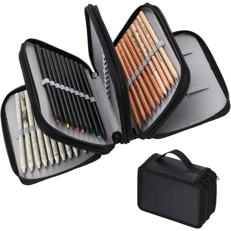 72 Slots Penci Color Pencil Case Organizer Oxford Cloth Student Stationery Pencil Bag Large Capacity Storage