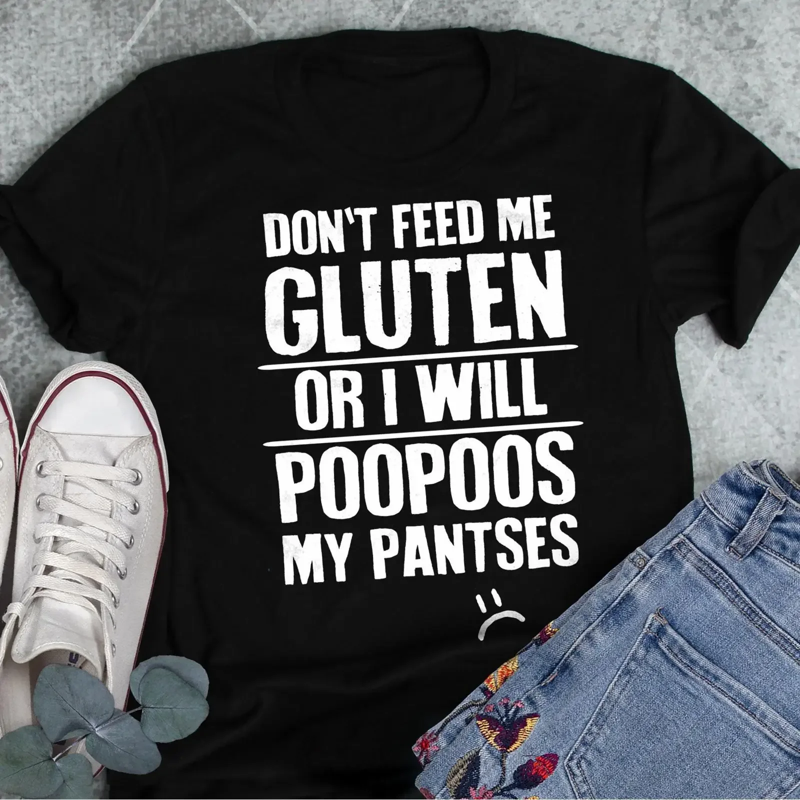 Don't Feed Me Gluten Funny Slogan T Shirt Celiac Intolerance Wheat Allergy for  vintage Washed Casual Comfortable