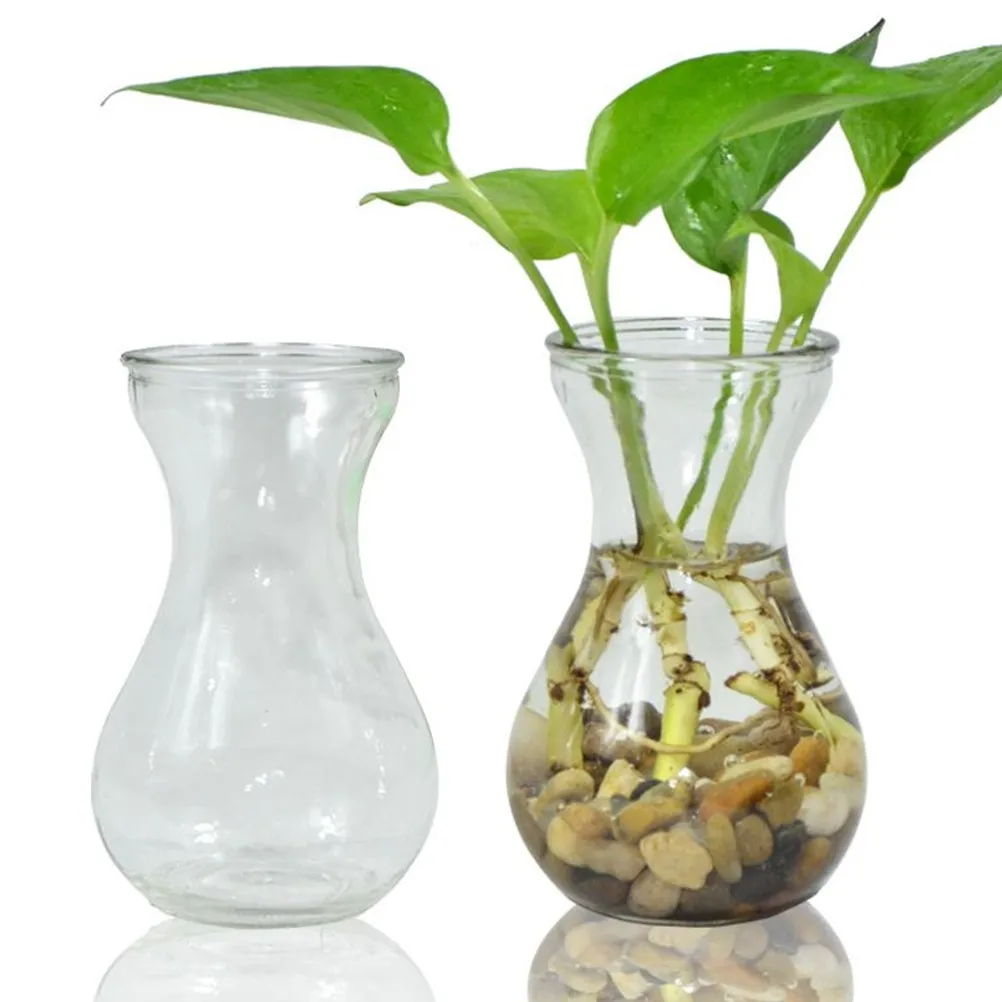 

4Pcs Transparent Glass Vase Fine Craftsmanship Simple Design for Floral Display Hydroponic Plants Container Tabletop Decor