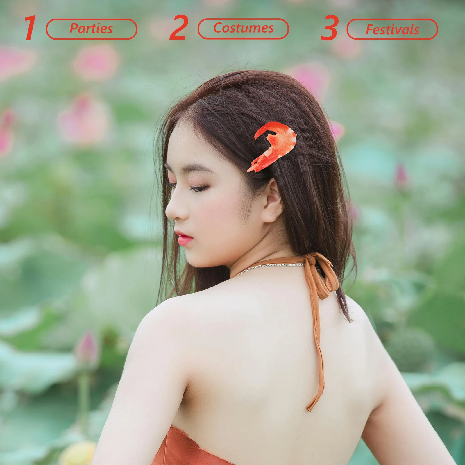 

Simulation Food Shrimp Hair Clip Novelty Barrette Lightweight Comfortable Cartoon Hairpin for Styling Daily Party