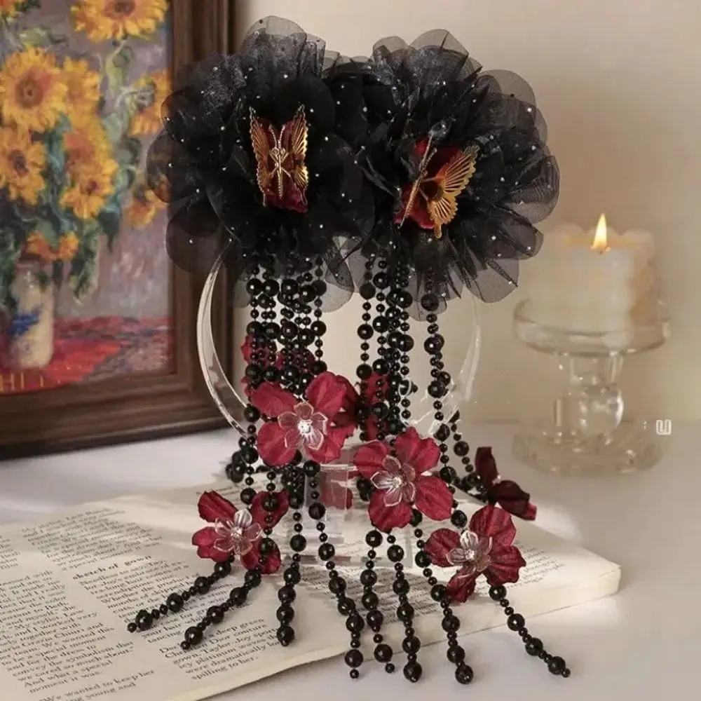 エレガントな花把握クリップ弓真珠タッセル髪爪帽子ヘアアクセサリーヘアクリップ女性