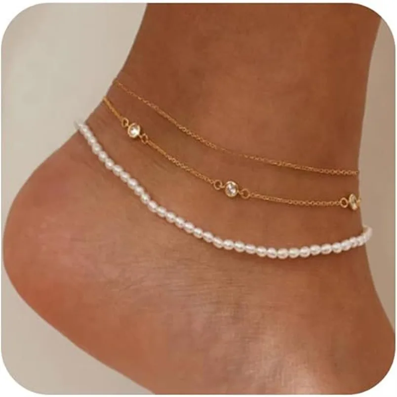 women ankle bracelets  for Women Simple Elegant Copper Jewelry Female Beach Ankle Bracelet on Foot
