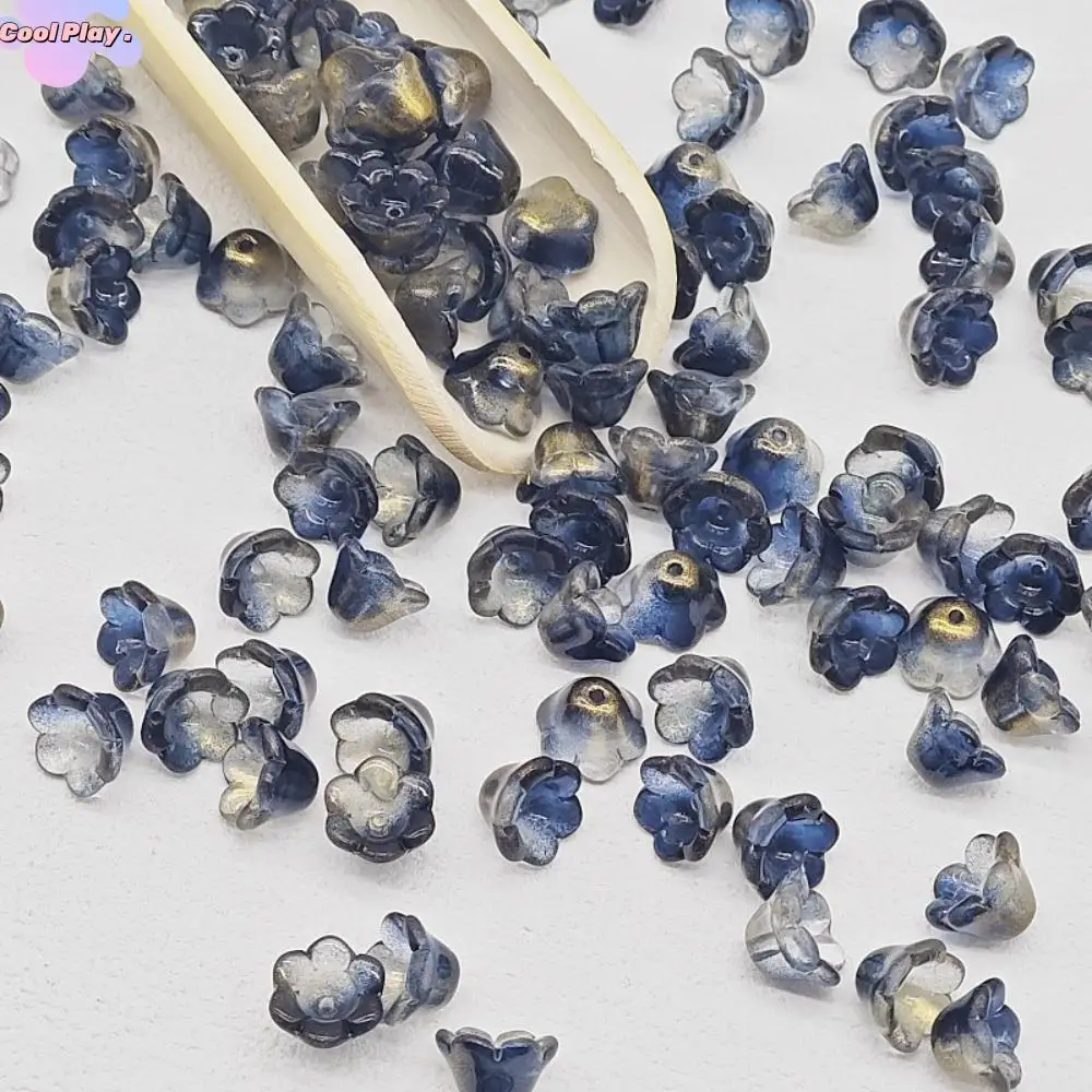 

50pcs/set 7X12mm Colorful Bellflower Lampwork Beads Accessories Glass Beads Bellflower Glass Beads Flower Colorful