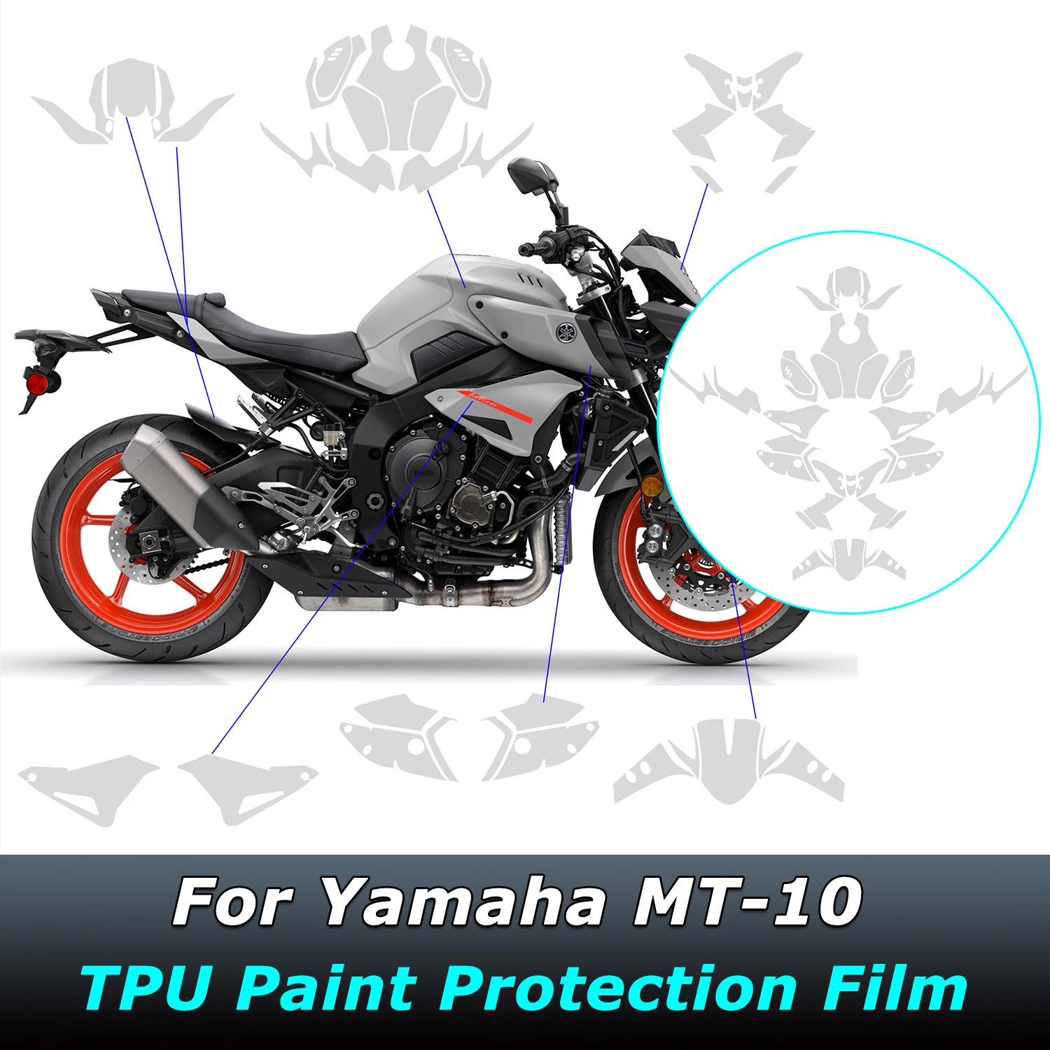 MT-10 MT10 Screen Protector Motorcycle Invisible Car Cover For Yamaha MT-10 MT10 MT 10 Anti-scratch PPF TPU Protective Film