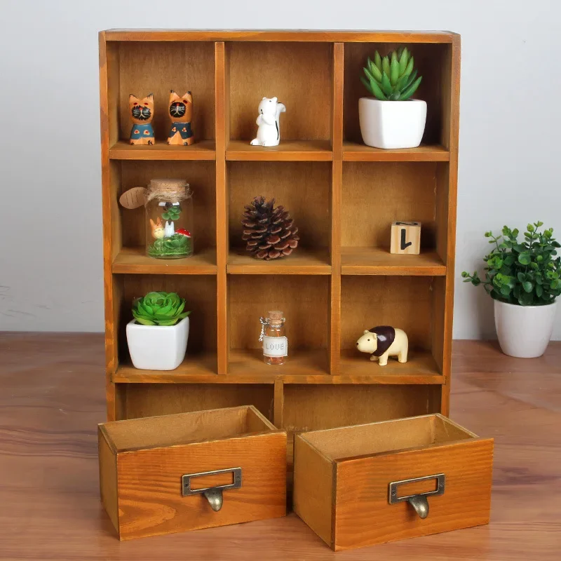 

9 Strips Divided Cosmetic Jewelry Cargo Storage Cabinets Hot Sales High Quality Office Wall Mounted Storage Box with 2 Drawers