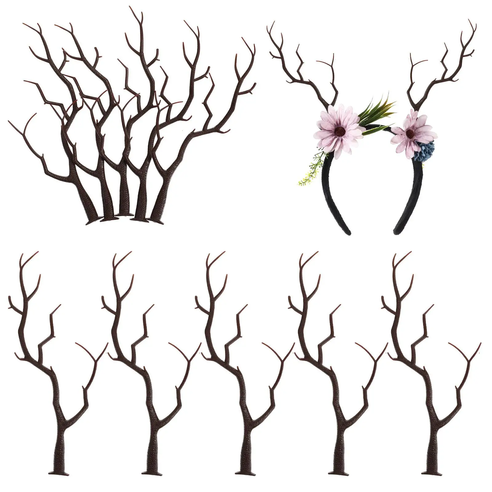 

10 Pcs Artificial Deer Antlers Lightweight DIY Christmas DecorationsArtificial Dried Branches Craft Supplies Headwear