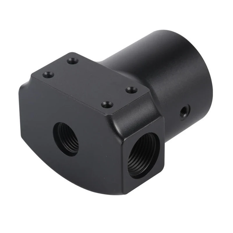 Customized Processing Services CNC Machined Black Anodized Aluminum Knurled Adjustment Sleeve / Locking Nut