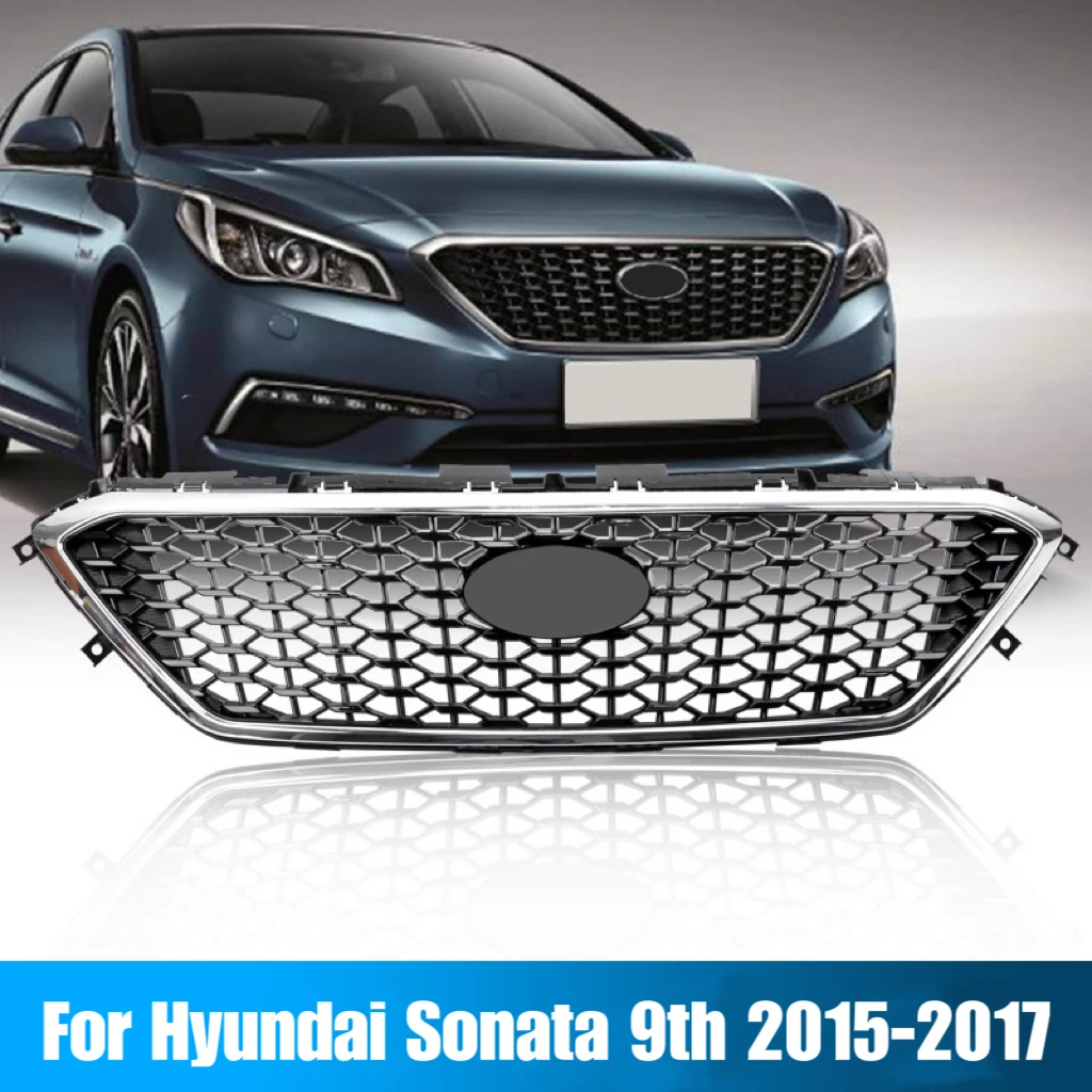 

Car Mesh Grill Front Bumper Grille For Hyundai Sonata 9th Generation 2015 2016 2017