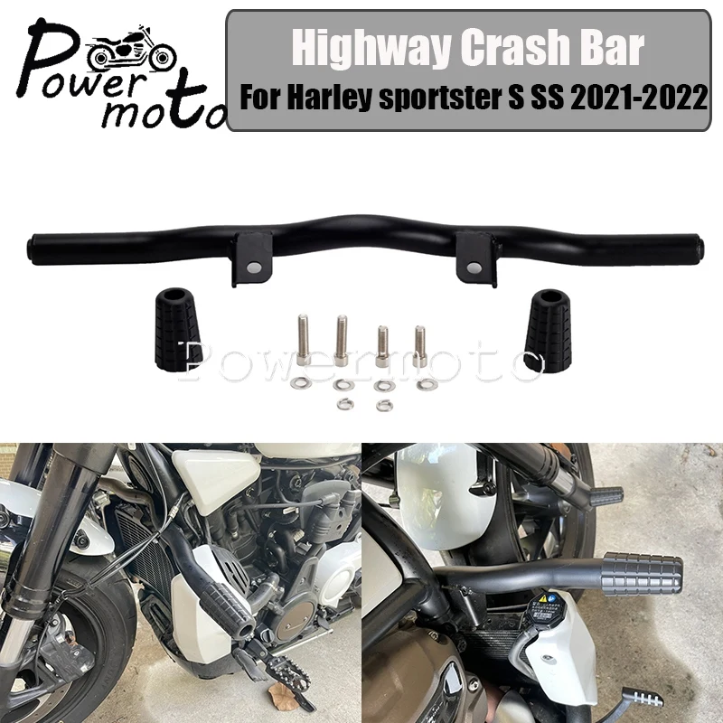 Motorcycle Black Front Highway Engine Guard Crash Bar Steel Falling Protection Bars For Harley Sportster S SS 2021-2022 Bumper