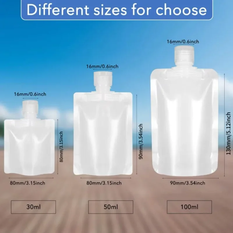 30/50/100ml Refillable Packaging Bags Travel Essentials Lotion Cosmetics Shampoo Shower Gel Portable Bags Makeup Fluid Bottles
