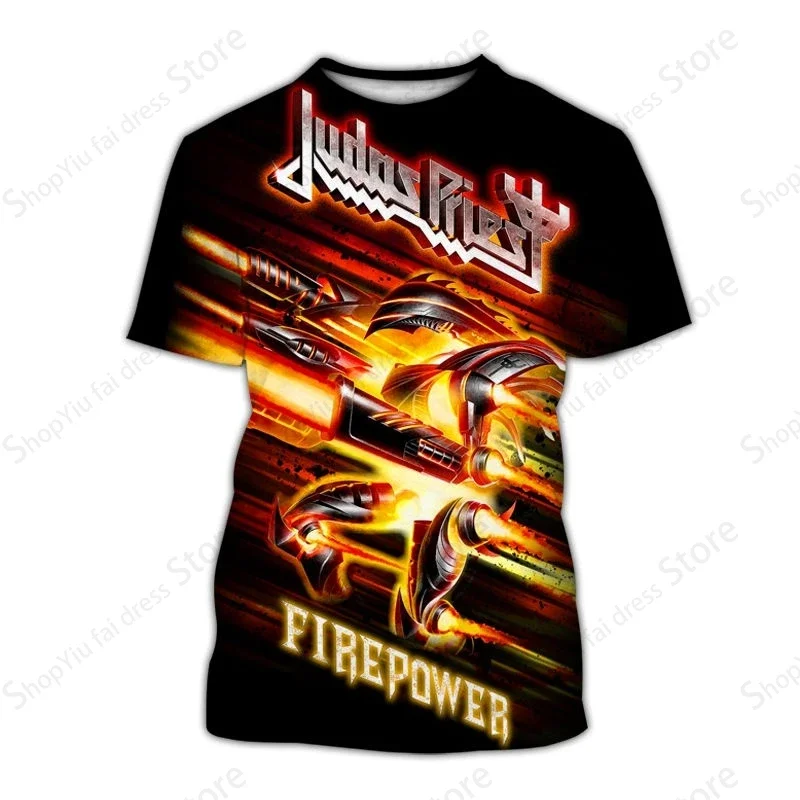 

Heavy metal rock band T-shirt, Judas Priest 3D printed T-shirt, children's short sleeved top T-shirt, men's T-shirt