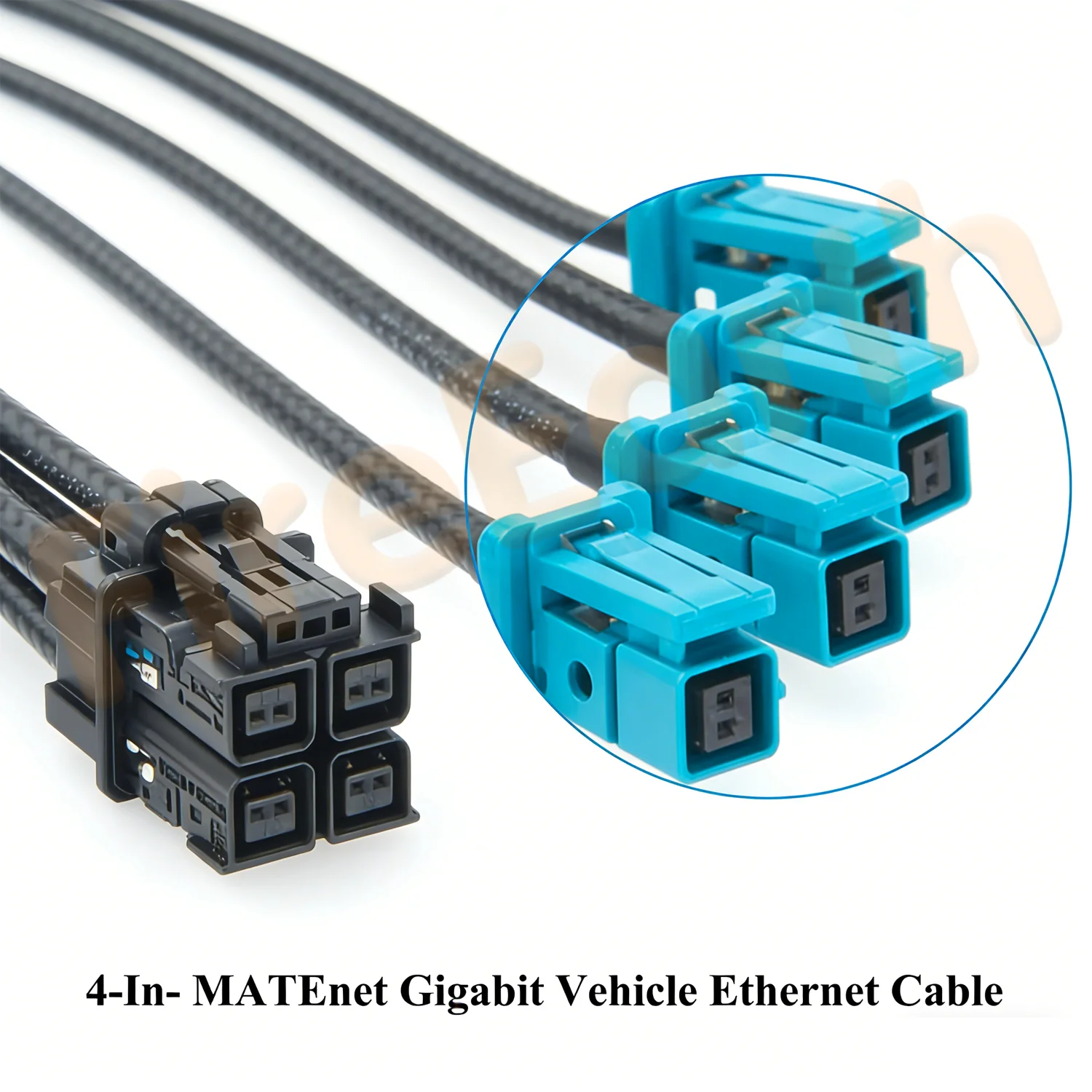 Original TE 4 Port MATEnet Gigabit Vehicle Ethernet Harness, 4 In 1 MATEnet Automotive Connecting Cable 2394102-1 to 2302510-9
