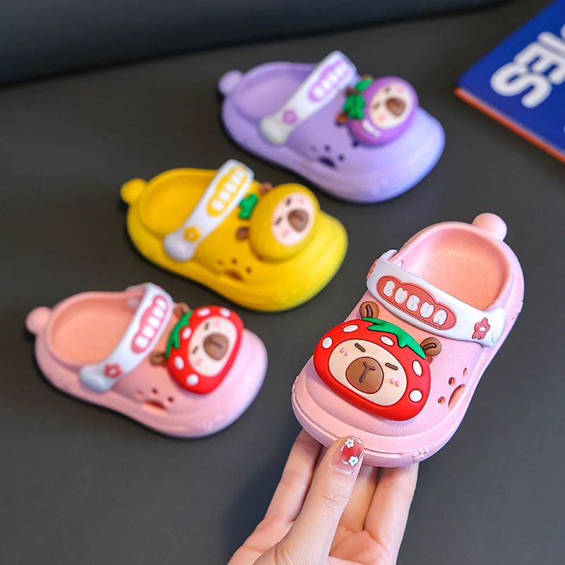 Baby Cartoon Indoor Slippers Soft Bottom Anti-Slip Children's Flip Flops Toddler Shoes EVA Material Suitable for Boys And Girls