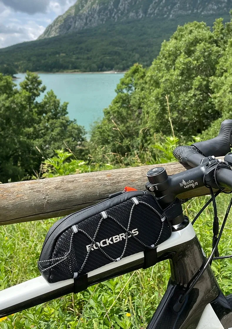 ROCKBROS Fahrradtasche Wasserdicht Reflektierend Vordere Oberrohr-Tasche Ultraleichte Fahrradtasche Radfahrtasche Touren-Ausrüstung – Detail 2