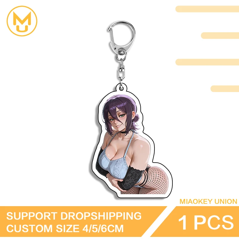 Pretty Girl Reze Funny Double Sided Acrylic Keyring Big Boobs Unisex Edgy Publicized Personality Shockproof Costumes Jewelry