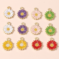 10pcs Cute Colorful Enamel Daisy Flower Charms Pendants for Necklaces Bracelets Earrings DIY Jewelry Making Accessories Findings