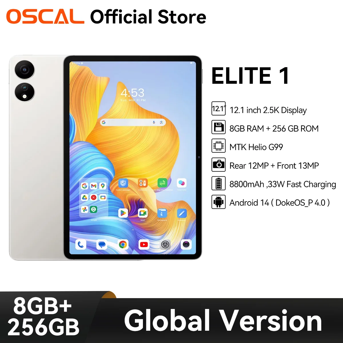 مراجعة وتحليل جهاز OSCAL ELITE 1: جهاز لوحي Android 14 قوي وسريع