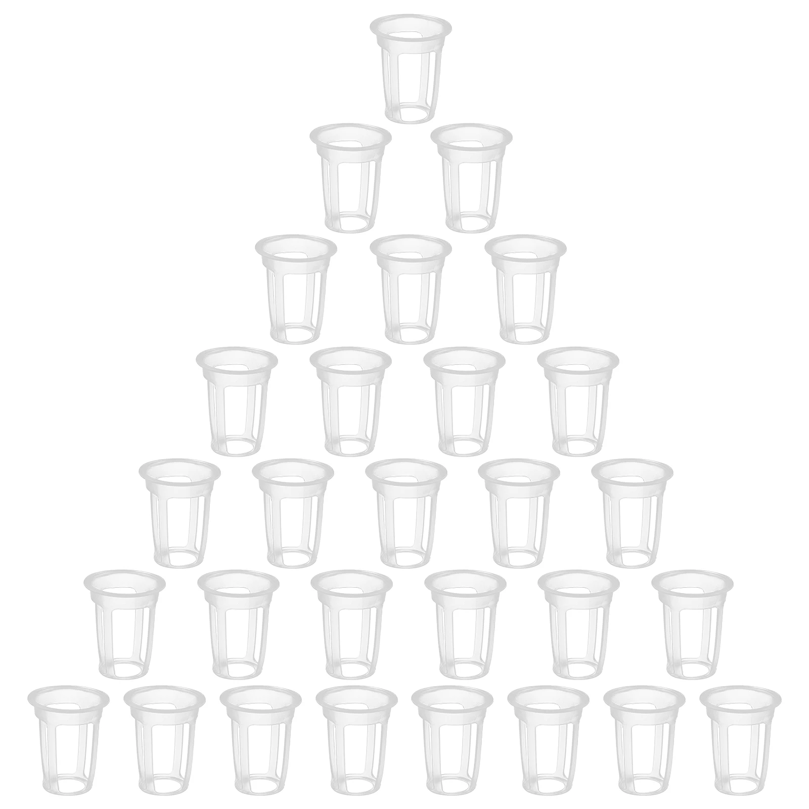 

100pcs Hydroponic Baskets White 32mm for Vegetables Fruits Flowers Garden Balcony Net Pots Seedling Liners Planter
