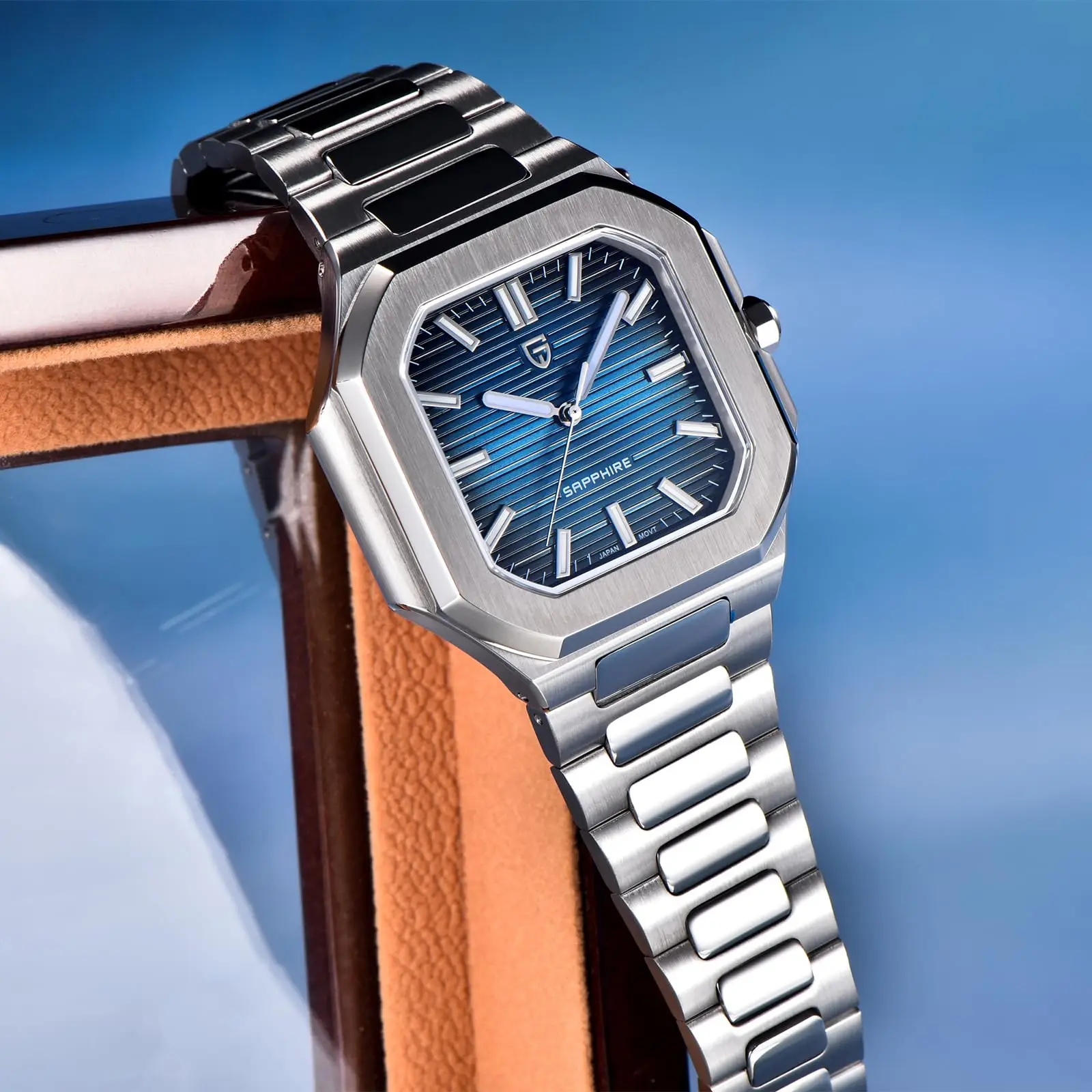 ساعة باجاني ديزاين PD-YS019 كوارتز رجالية جديدة 37 ملم، ياقوت صناعي، يابانية TMI VH31