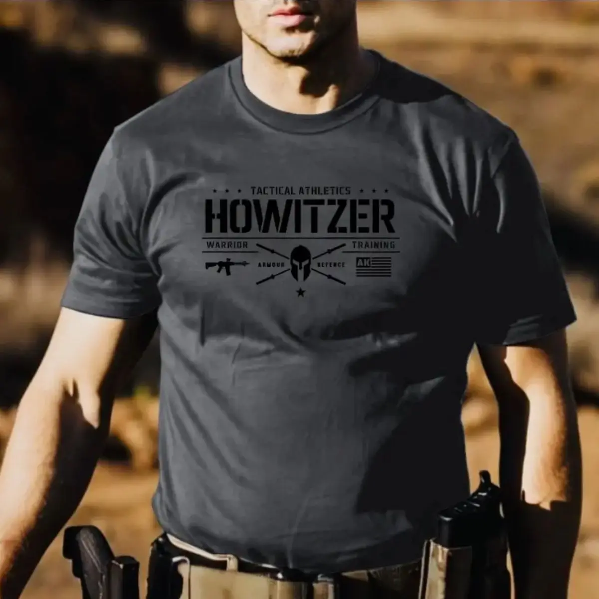 

Ins American Retro Letter Printing T-shirt Men's Summer New Cotton Tactical Military Fan Round Neck Half-sleeve Top Loose