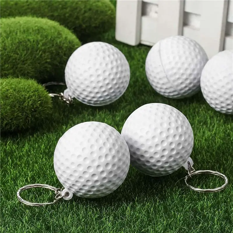 40 Pack Golf Ball Keychains For Party Favors,Golf Ball Stress Ball,School Carnival Reward,Sports Centerpiece Decorations