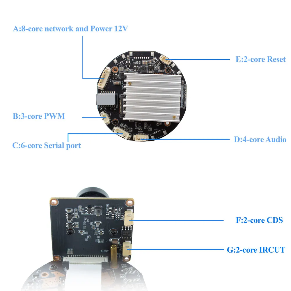 WGWK 12MP IP POE Digital Camera Module Sony IMX577 Webcam Board 4K HD CCTV Starlight Camera Security Protection Face Detection