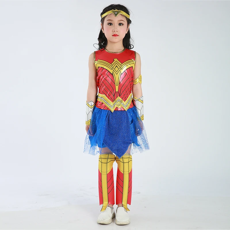 Wonder przebranie na karnawał Deluxe dzieci Dawn Of Justice kobieta przebranie na Halloween dziewczyny księżniczka element ubioru prezent na boże narodzenie dla dzieci