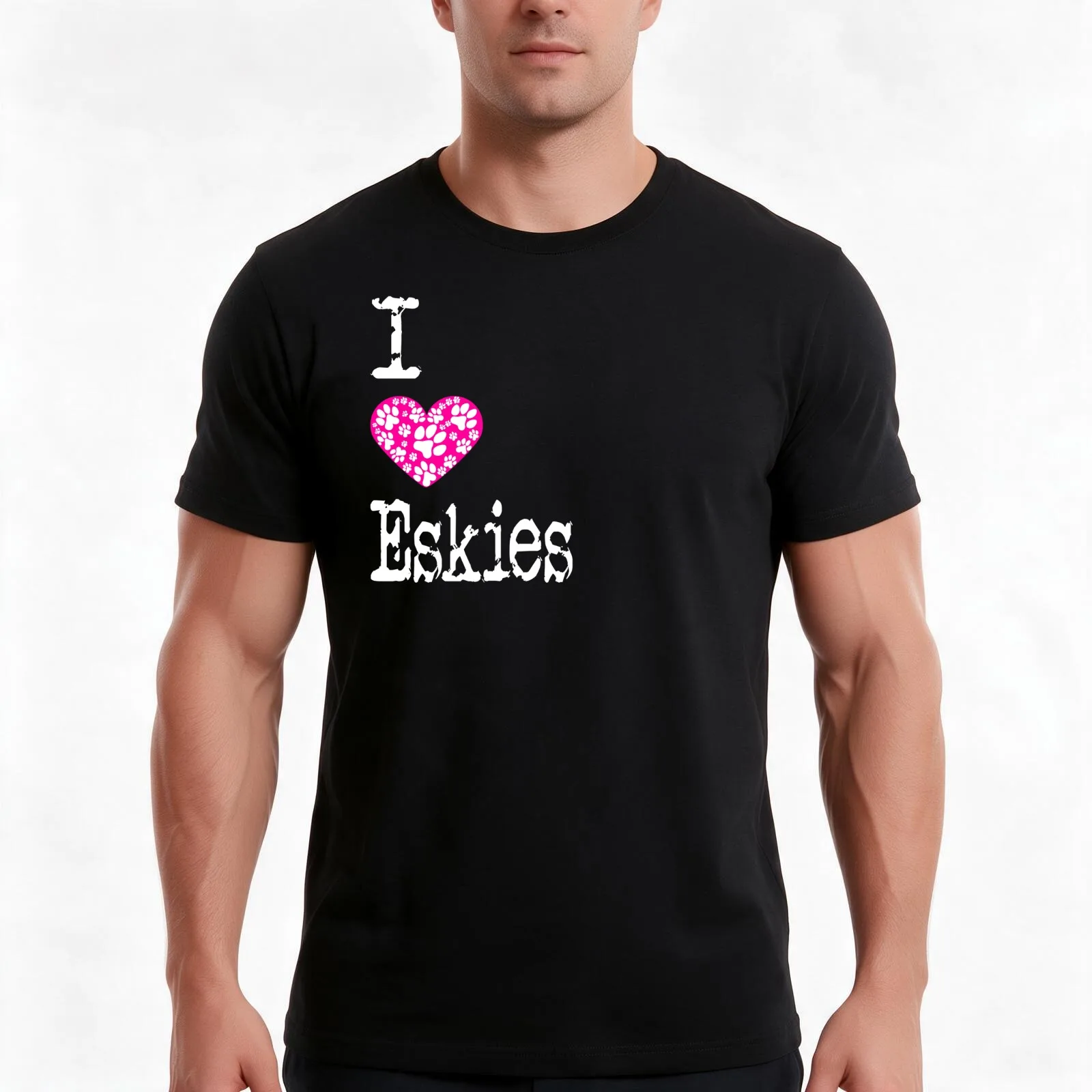 I Heart Eskies Love American Eskimo Spitz Dogs T-Shirt Summer Casual Cotton Tee Oversized Streetwear Tops Unisex Men Women