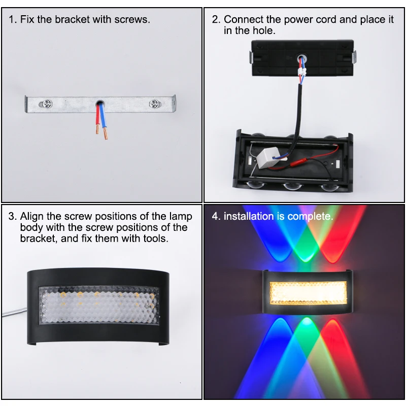 Modern Home 85-265V Up and Down Lighting LED Wall Lamp for Indoor Living Room Dining Room Corridor and Hallway RGB Wall Light