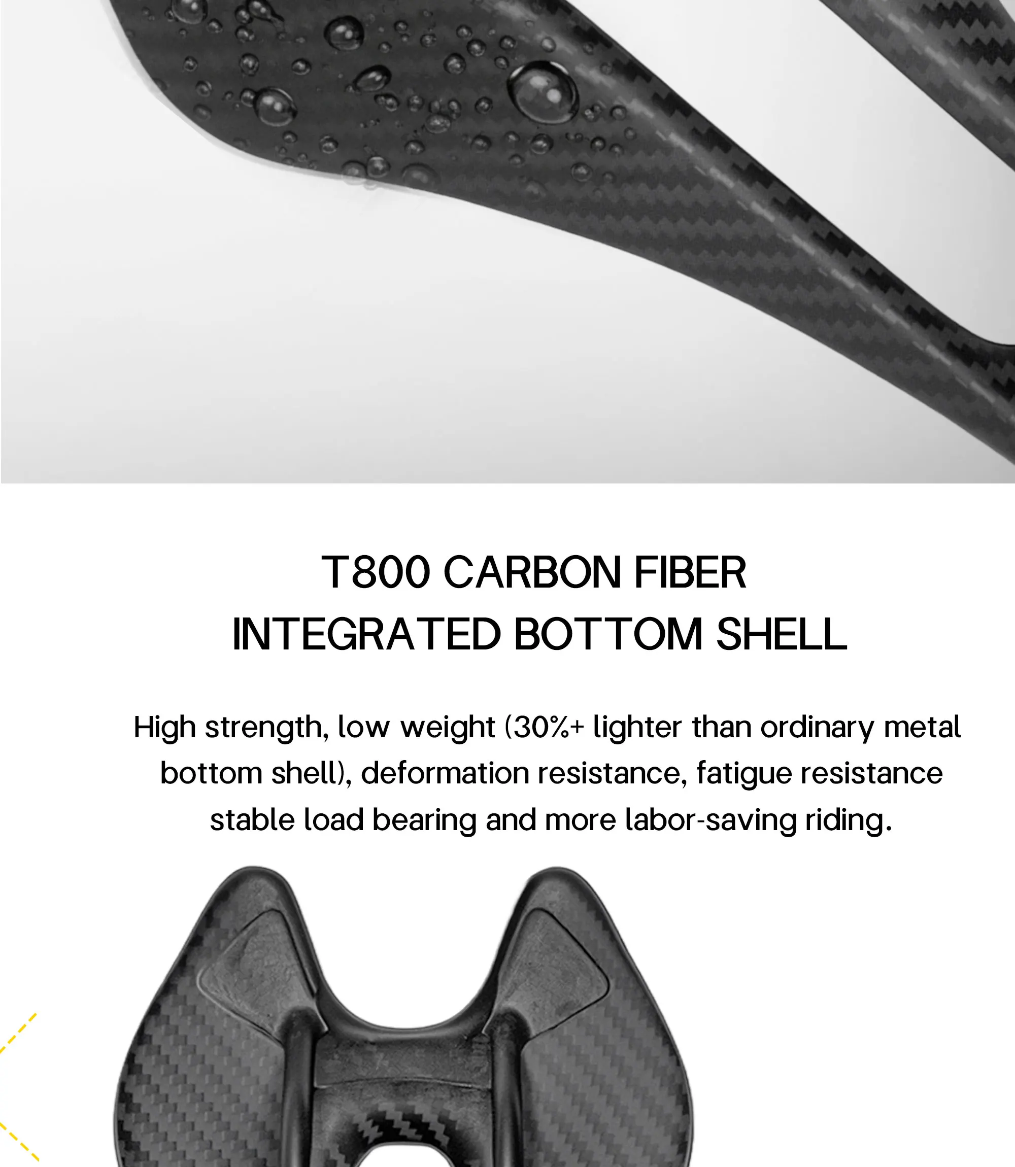 Plselis Ultraleichter Carbonsattel 60g, Integriertes Design, Ergonomisches Design, Atmungsaktiv und Komfortabel.3005 – Detail 9