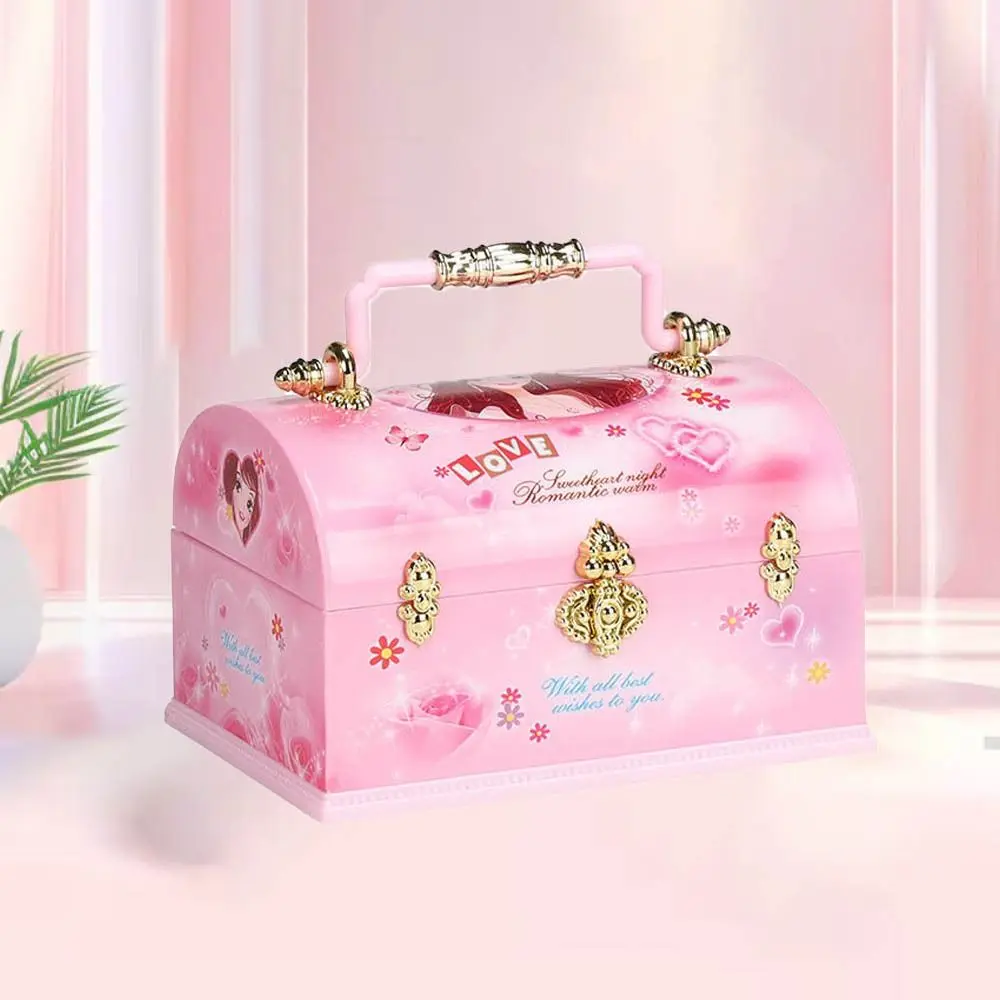 

Exquisite Cute Rotating Girl Music Box Cartoon With Mirror Ballet Girl Music Box Dustproof Jewelry Storage Box Christmas