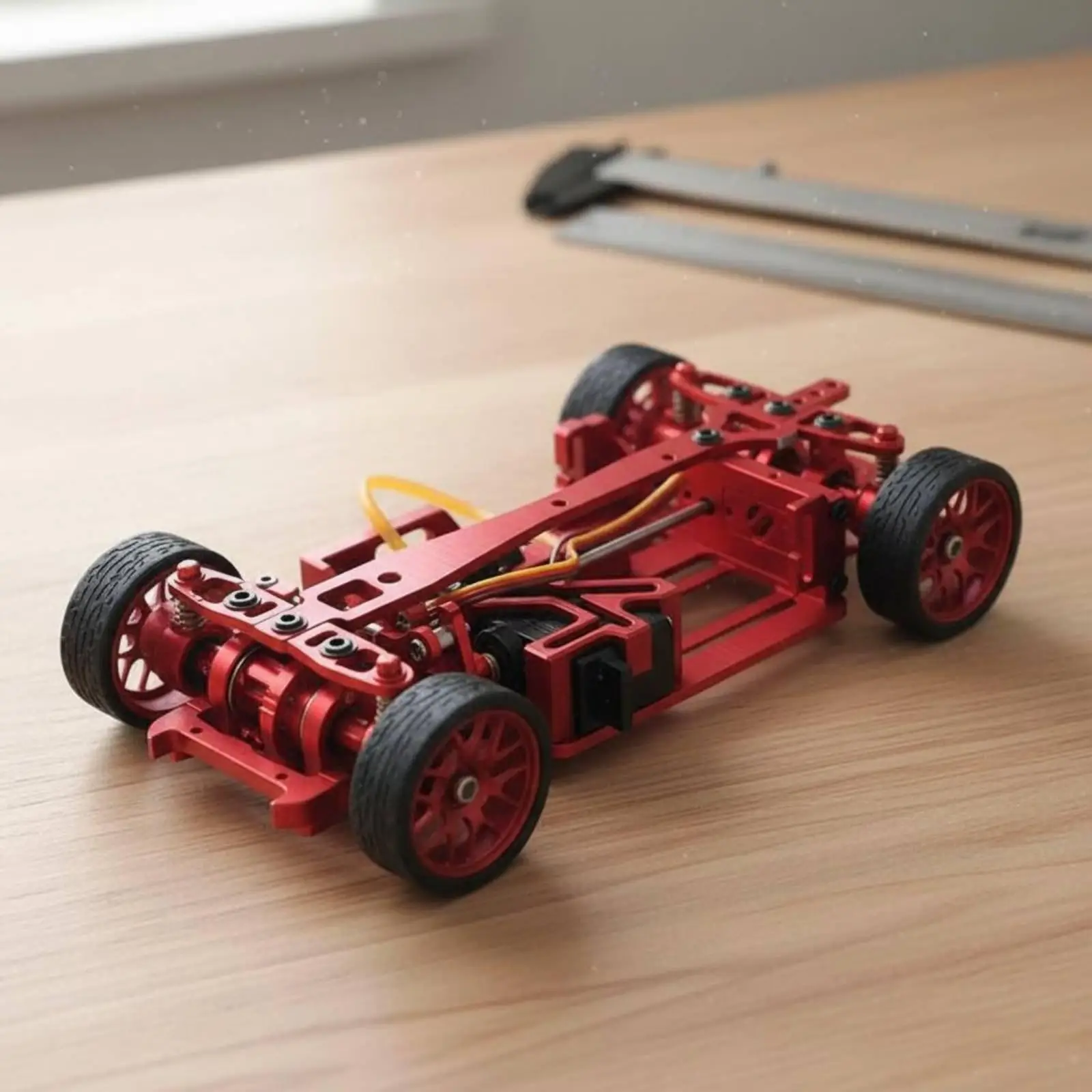 1/28 Scale RC Car Chassis Aluminum Construction Metal Sliding Car Frame