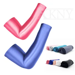 XCKNY Satin silky oil glossy sexy high elastic competitive swimsuit matching high elastic ice sleeve shiny dress gloves