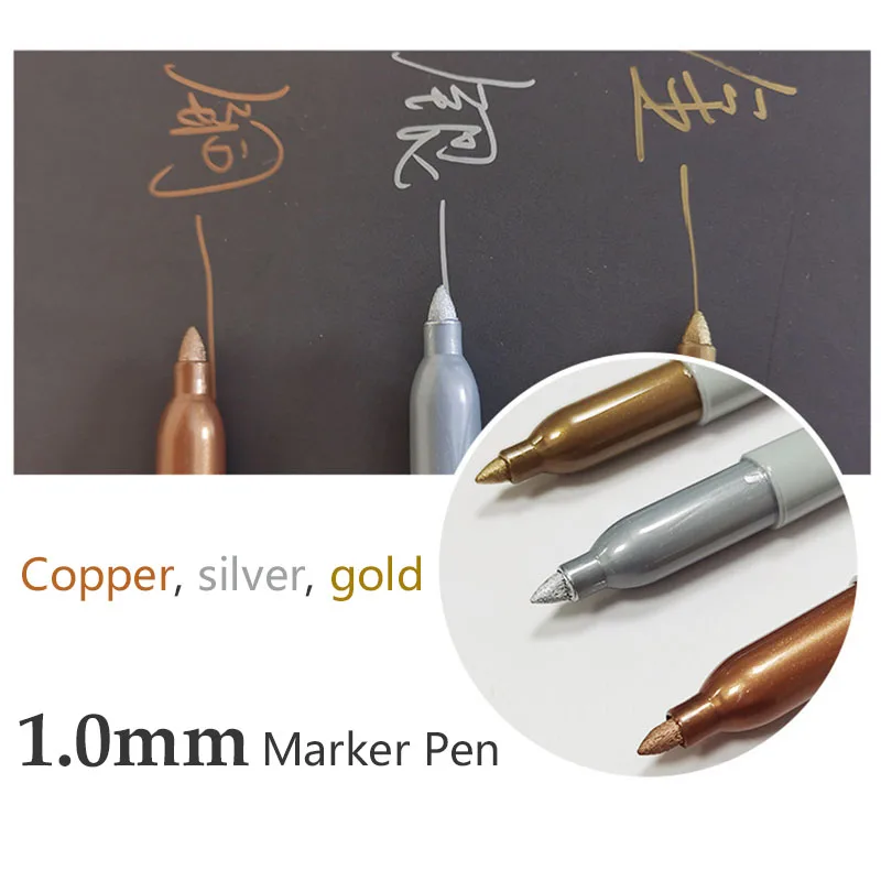 New Gold Silver Markers Pen Sharpie Metallic Waterproof Permanent Craftwork per legno Plastic Metal Glas Paint Writing Stationery