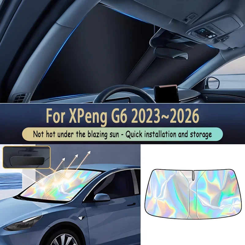 

Auto Parts For XPeng G6 2023~2026 2025 2024 Car Front Window Sun Visor Blocks UV Refletive Parasol Sunshade Protector Cover