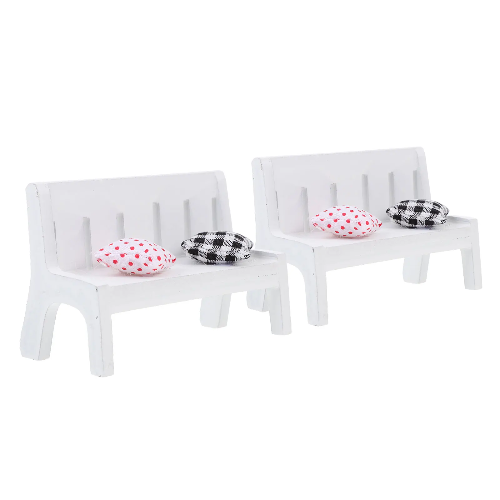 

2 Sets Home Decor Miniature Bench Vintage Dollhouse Furniture Small Miniatures Kit Cloth