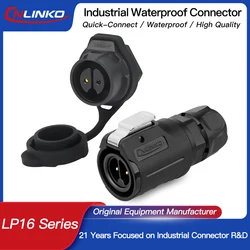 CNLINKO M16 Waterproof 2/3/4/5/7/8/9 Pin Aviation Connector Soldering Wire Male Female Plug Socket for Vehicle LED Light Strips
