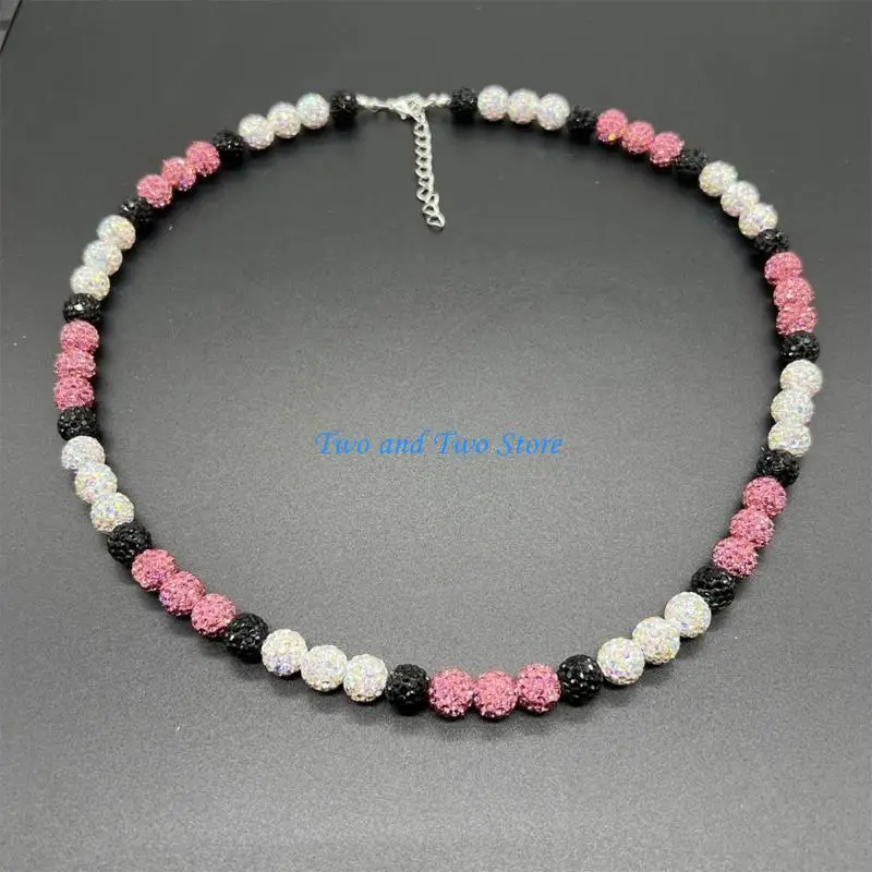 HX6F Athletic Inspires Clavicle Chain Baseball Pendant Choker for Competitive Athlete Stylish Beaded Choker Sports Accessory