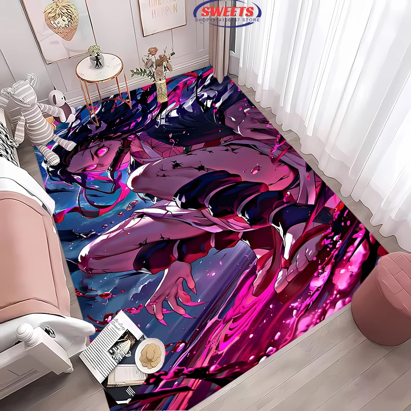 NO.2 Classic Demon Slayer Kamado Nezuko Theme Carpet,Living Room Bedroom Office Kid Room of Choice,Non-slip Machine Washable Mat