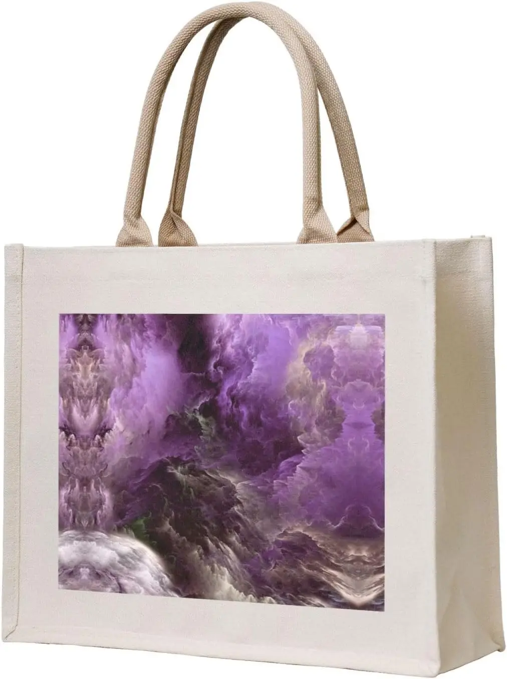 Purple Galaxy Canvas Carrying Tote Bag,Personalized Present Bag, Womens Tote Bag For Yoga, Work,