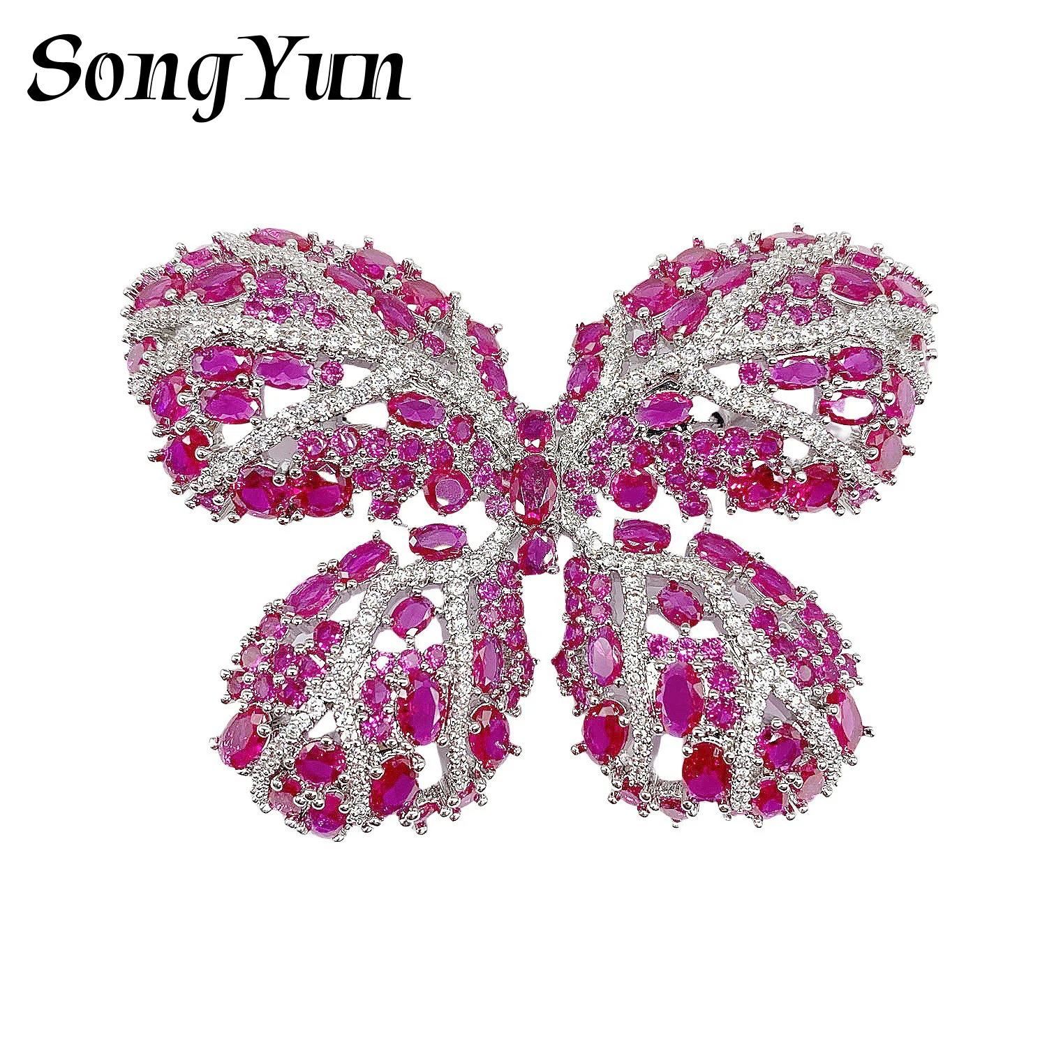 

SongYun Jewelry Manufacturer Snowflake Brooches Broach Jewelry Women Men 18kgp Clothing Pin Colored Gemstones Brooch Accessories