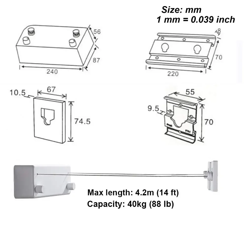 Indoor Outdoor Retractable Laundry Clothesline Wall Hanging Stretch Washing Clothes Line New Shrinking Balcony Invisible Line