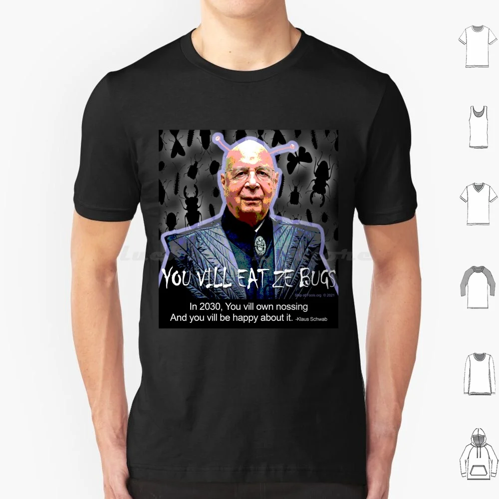 Camiseta "You Vill Eat Ze Bugs" de gran tamaño, 100% algodón, gran reinicio, Foro Económico Mundial, Wec, lauss, Schwab, Nueva Orden Mundial