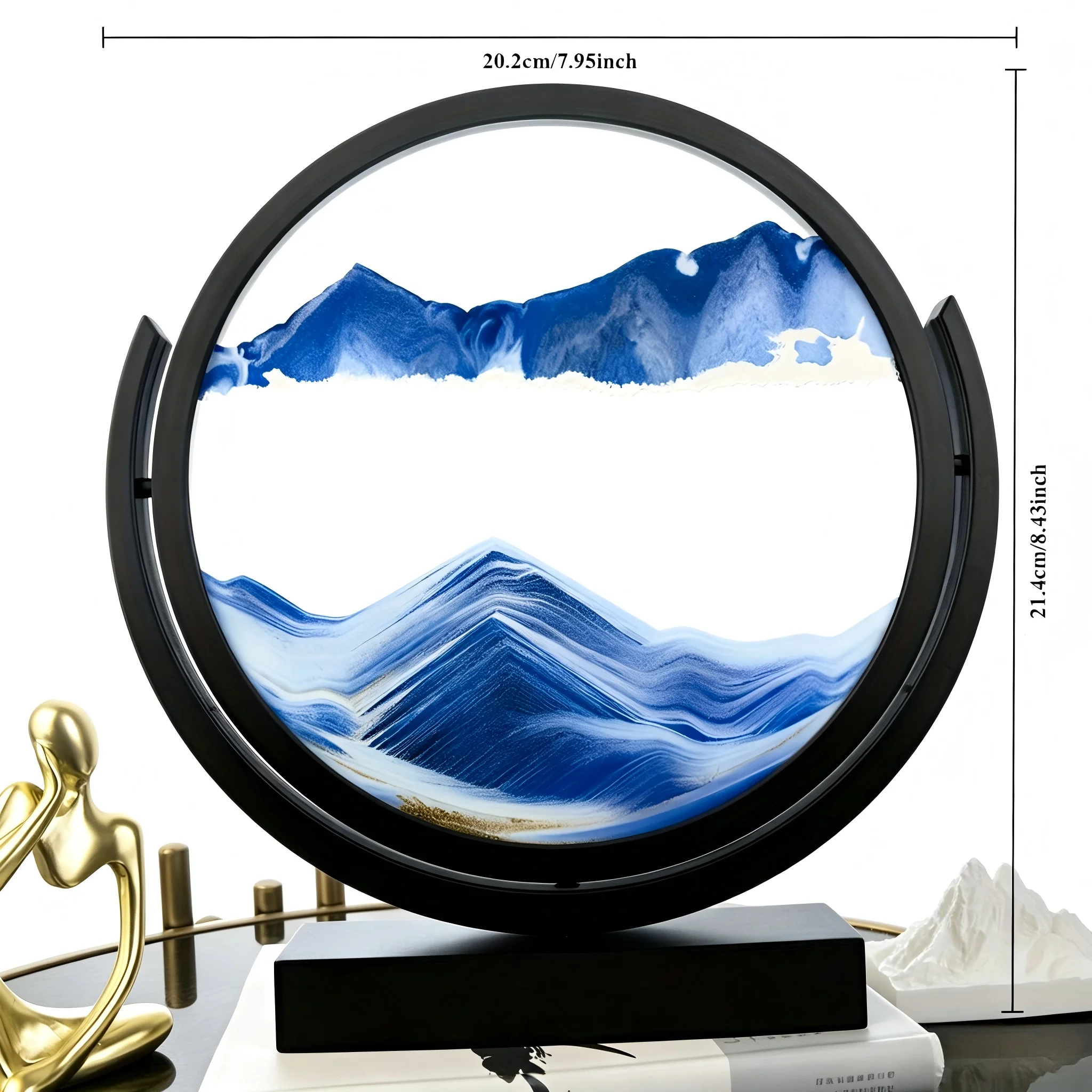 Bunte, fließende Sandkunst, Sandkunst aus Glas – unabhängige, dynamische 3D-Sandkunst, dekoratives Schmuckstück für den Schreibtisch, rotierende Sandkunst für das Zuhause, Sanduhr-Glasornament für das Wohnzimmer, Geschenk zum Schulabschluss, beliebte Landschaftskunst, Dekoration für Büroschränke, Sandkunst mit Motiven aus dem Tiefseeboden, dynamisches Sandbild, 3D-Dekoration mit fließendem Sand in verschiedenen Farben, Sandkunst-Disc, in verschiedenen Farben erhältlich. – Detail 7