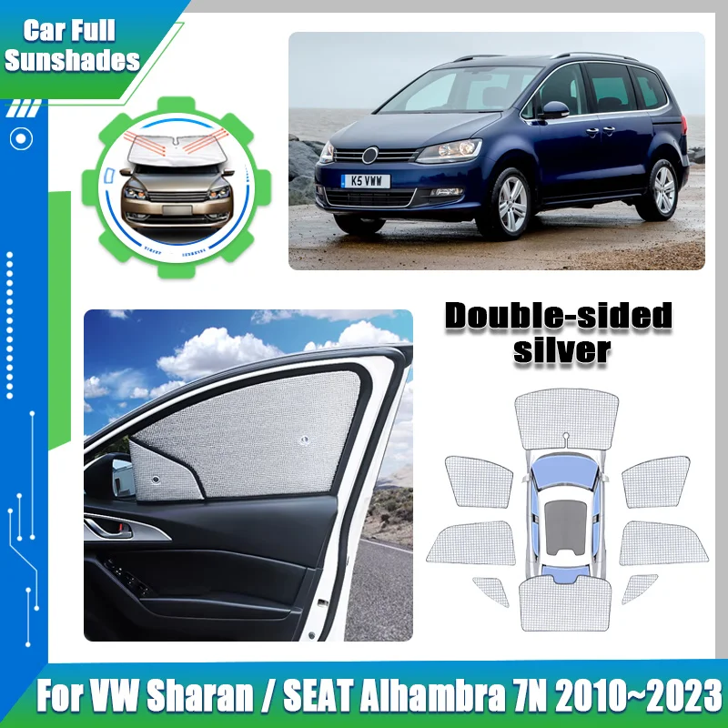 

Солнцезащитные шторки для Volkswagen VW Sharan SEAT Alhambra 7N 2010~2023, защита от УФ-излучения, полное покрытие окон, автоаксессуары