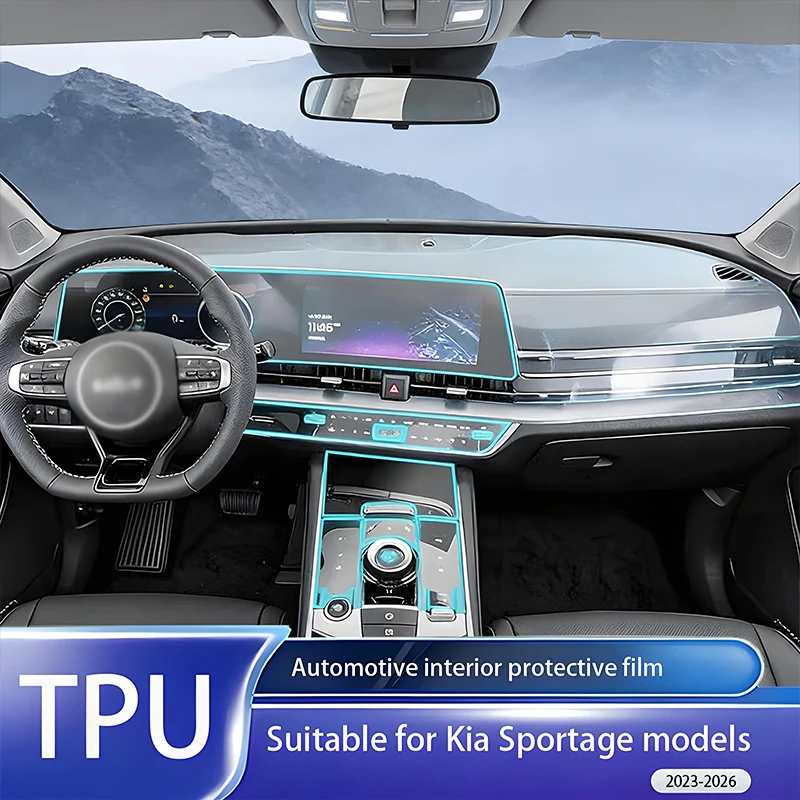 

A complete set of anti-scratch interior accessories for Kia Sportage 2023-2026 models, TPU high-definition transparent film