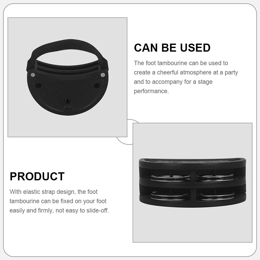 

2Pcs Foot Tambourines Double Row Musical Instrument Shaker for Drumming Clear Crisp Sound High Density Elastic Band Comfortable