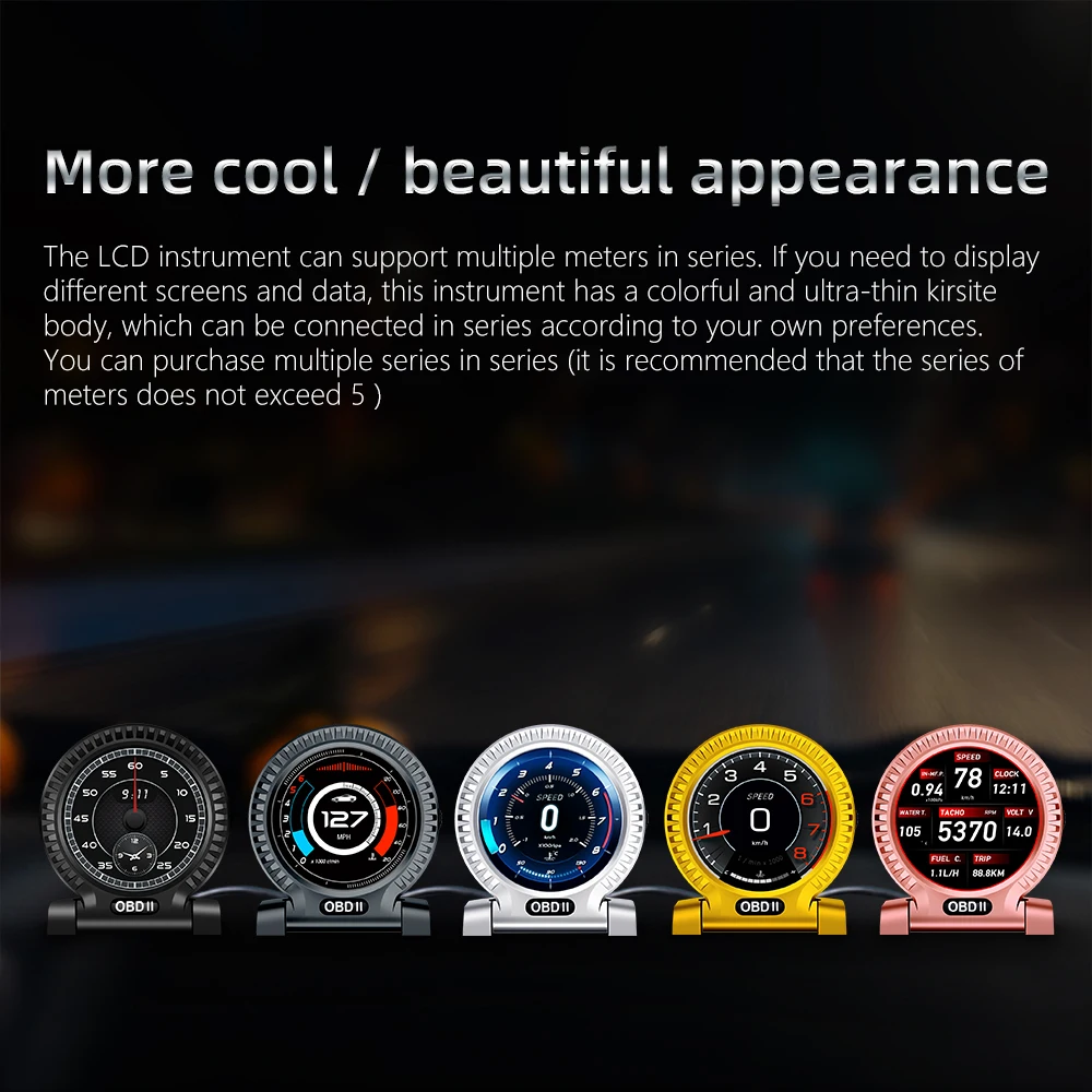 New F10 HUD Dual System OBD+GPS Car Diagnostic Tool Smart Digital Gauge with Clock Function