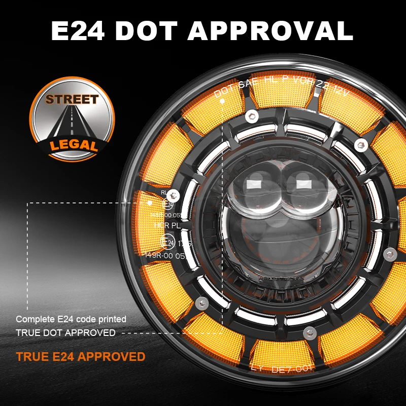 2 pz Auto 7 "Faro A Led Hi/Basso Segnale di Girata H4 Faro Bianco DRL Luci Per Jeep JK 4x4 Suzuki Samurai Lada Niva 4X4 Uaz